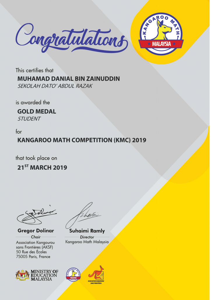 SIJIL KANGAROO SAMPLE 1