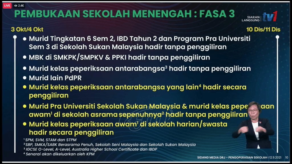 4 fasa sesi persekolahan PKSK: Kemasukan